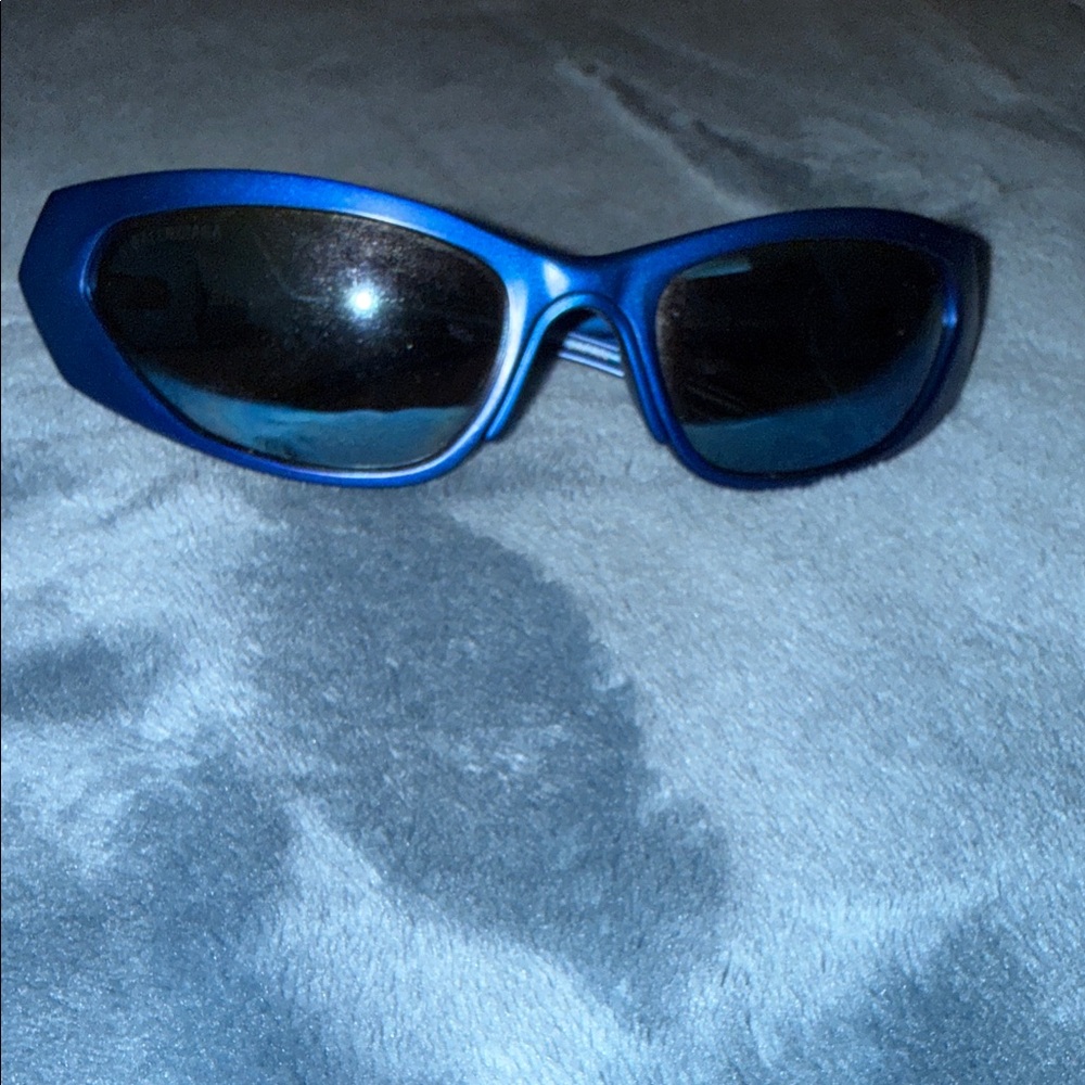Balenciaga Runway Blue Aluminum Sunglasses